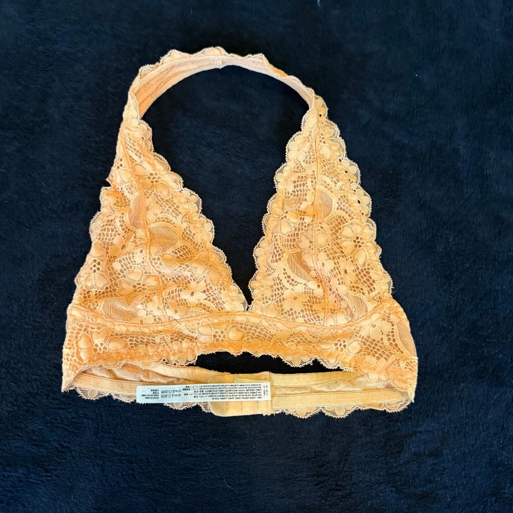 Free People Intimately Lace Halter Bralette Bundle 3 Pack‎ Blue Cream Orange XS - Picture 2 of 11